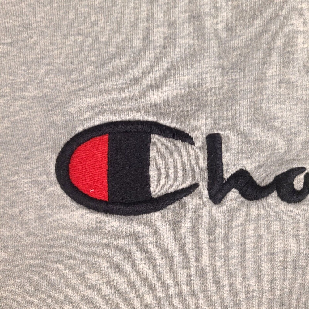 Champion T-Shirt Mens 3XL Gray Embroidered Script Logo Short Sleeve - Picture 4 of 11